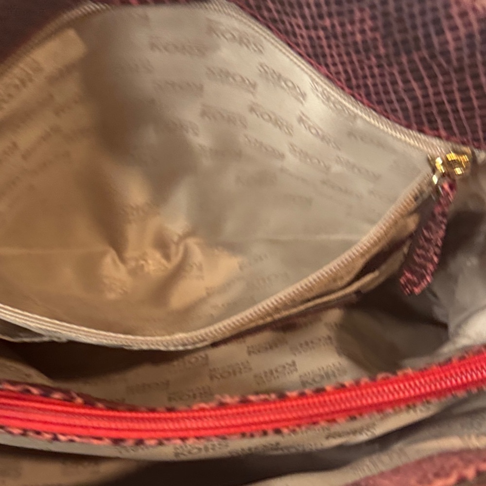 Michael Kors Bedford Red & Black Python-Embossed … - image 11